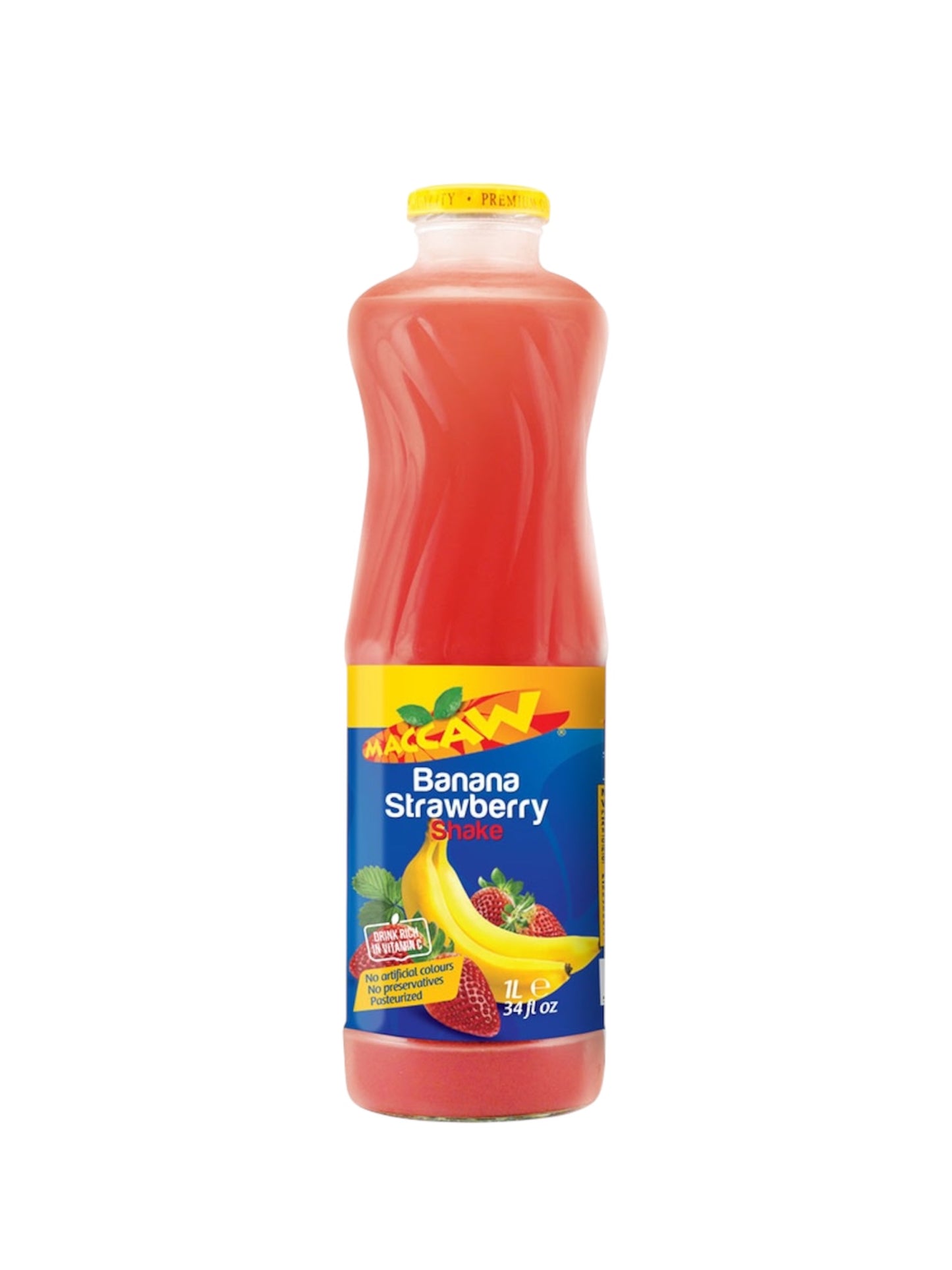 Maccaw banana strawberry shake 1L juice عصير ماكاو فرواله وموز