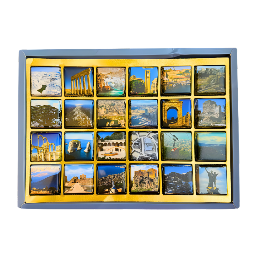Al Andalous Chocolate Lebanese Landscapes Gift Box 24 Pcs - الأندلس علبة الهدايا شوكولا مناظر لبنانية 24 حبة