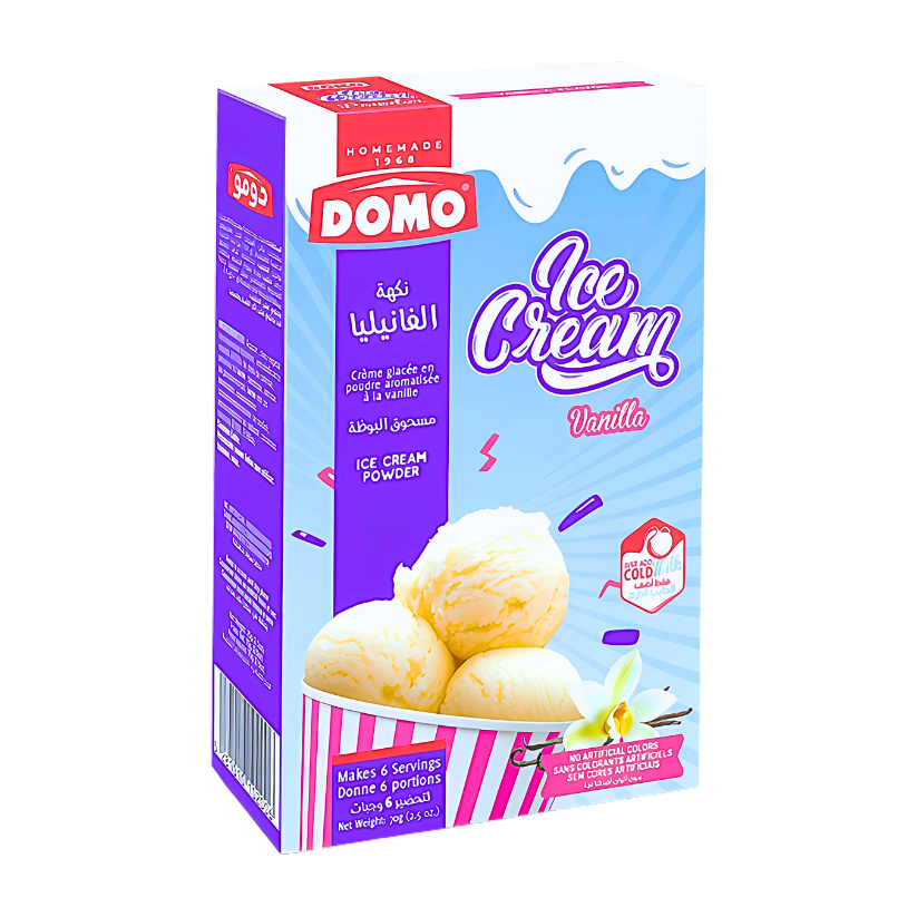 Domo Ice Cream Powder Vanilla Flavor - 6 Servings - دومو مسحوق البوظة بنكهة الفانيلا