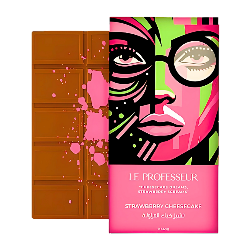 Le Professeur Strawberry Cheesecake Chocolate bar 140Gr