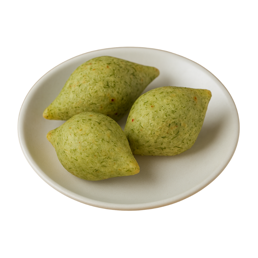 Meat Stuffed Rice And Dill Kibbeh 12 Pcs - كبة عيش وشبنت باللحم12  حبة