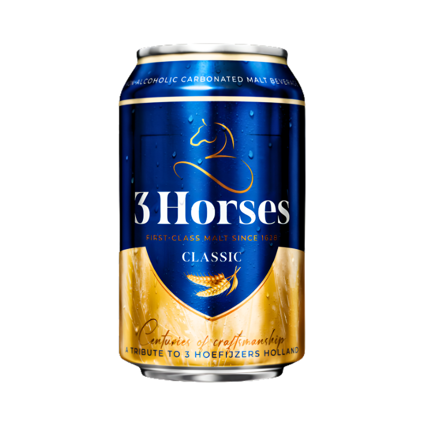 3 Horses Classic Malt Beverage 330ml - ٣ هورسز مشروب المالت الكلاسيكي ٣٣٠ مل