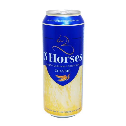 3 Horses Classic Malt Beverage 500ml - ٣ هورسز مشروب المالت الكلاسيكي ٥٠٠ مل