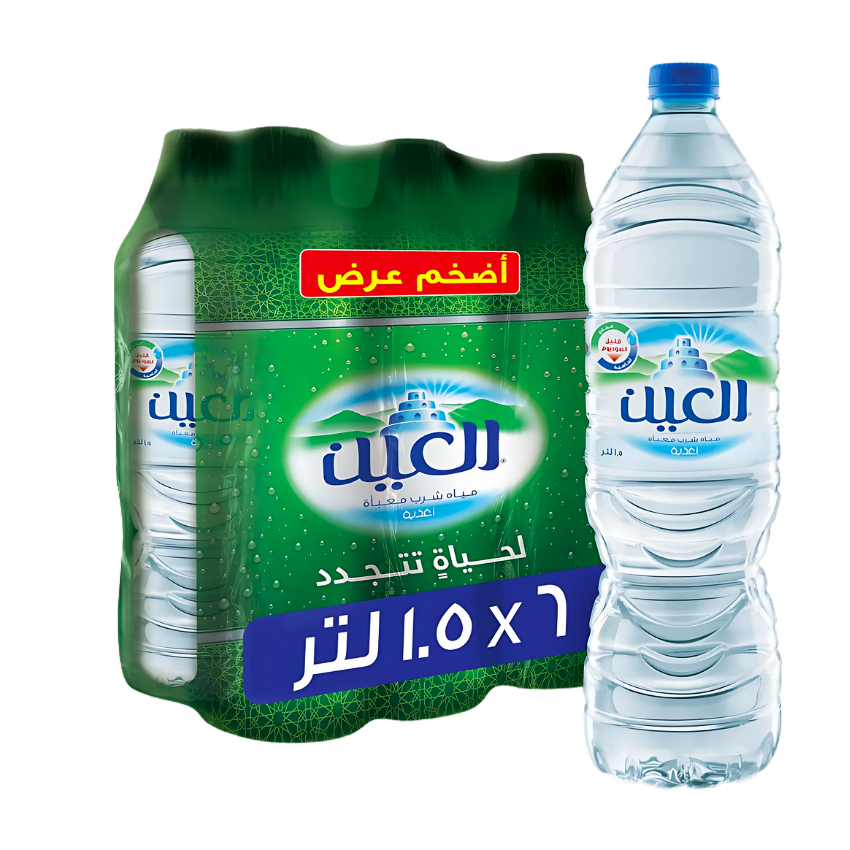 Al Ain Drinking Water 1.5L Pack of 6  -   العين مياه شرب نقية 1.5 لتر 6 حبات
