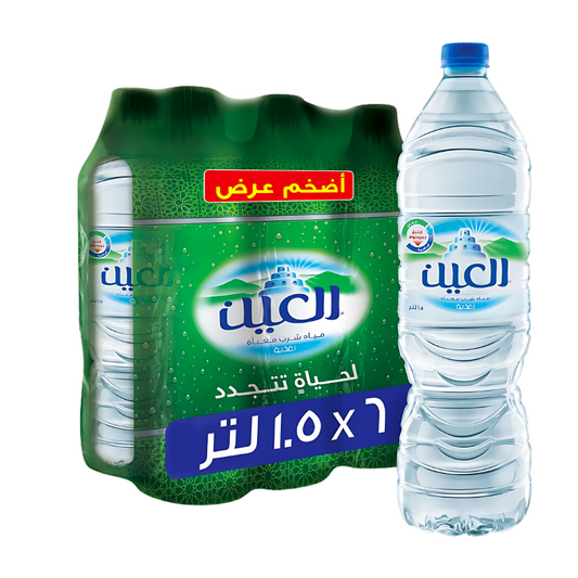 Al Ain Drinking Water 1.5L Pack of 6  -   العين مياه شرب نقية 1.5 لتر 6 حبات