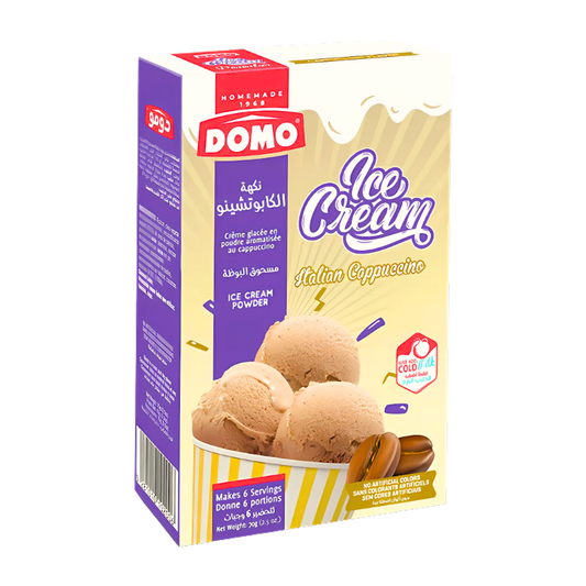 Domo Ice Cream Powder Italian Cappuccino Flavor - 6 Servings - دومو مسحوق البوظة بنكهة الكابوتشينو الإيطالي