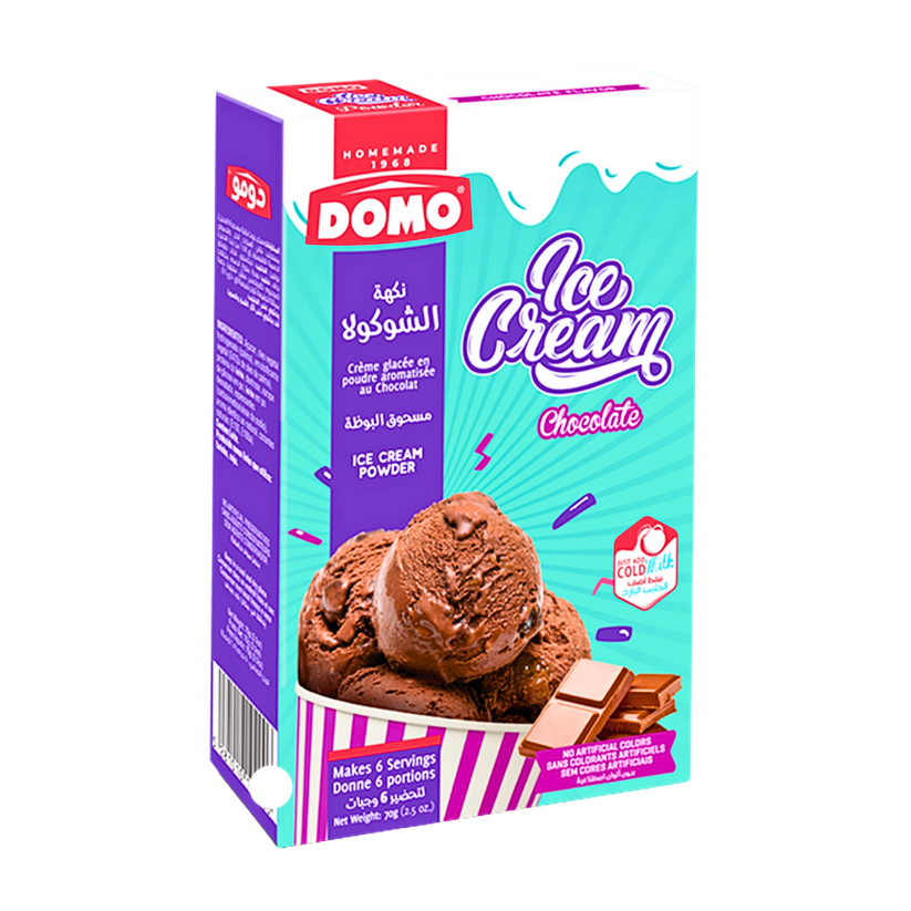 Domo Ice Cream Powder Chocolate Flavor - 6 Servings - دومو مسحوق البوظة بنكهة الشوكولا