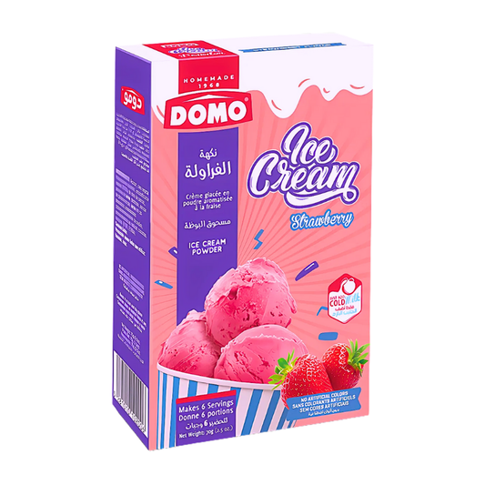Domo Ice Cream Powder Strawberry Flavor - 6 Servings - دومو مسحوق البوظة بنكهة الفراولة