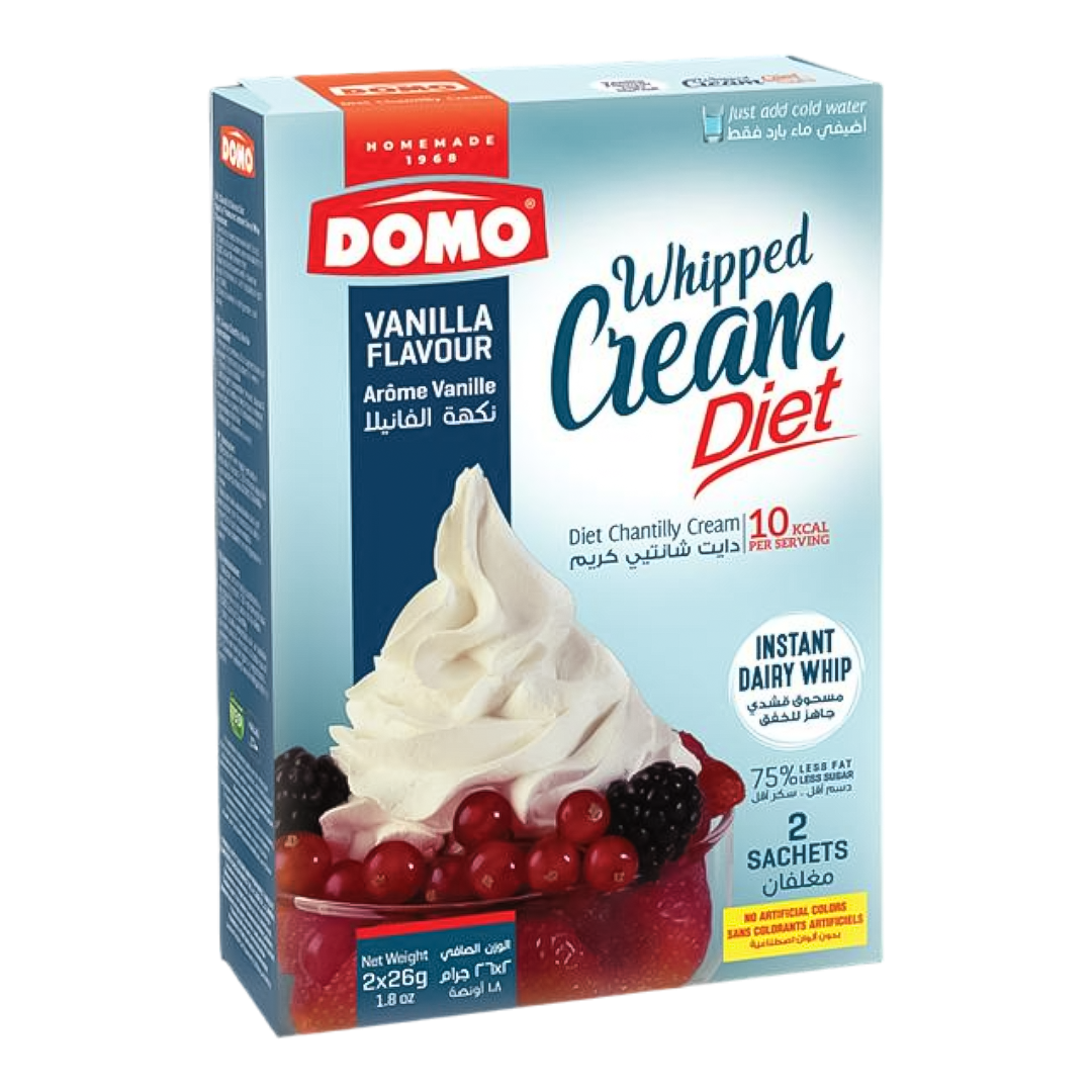 Domo Whipped Cream Diet Vanilla Flavor 26g - 2 Sachets