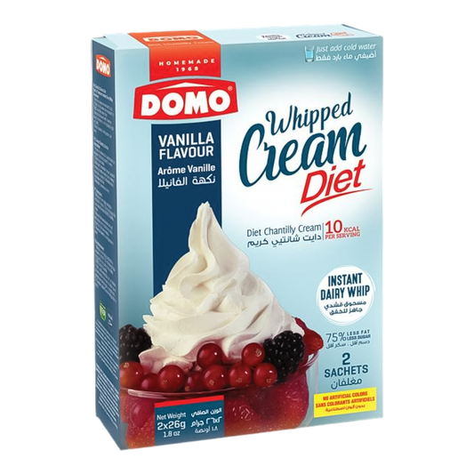 Domo Whipped Cream Diet Vanilla Flavor 26g - 2 Sachets