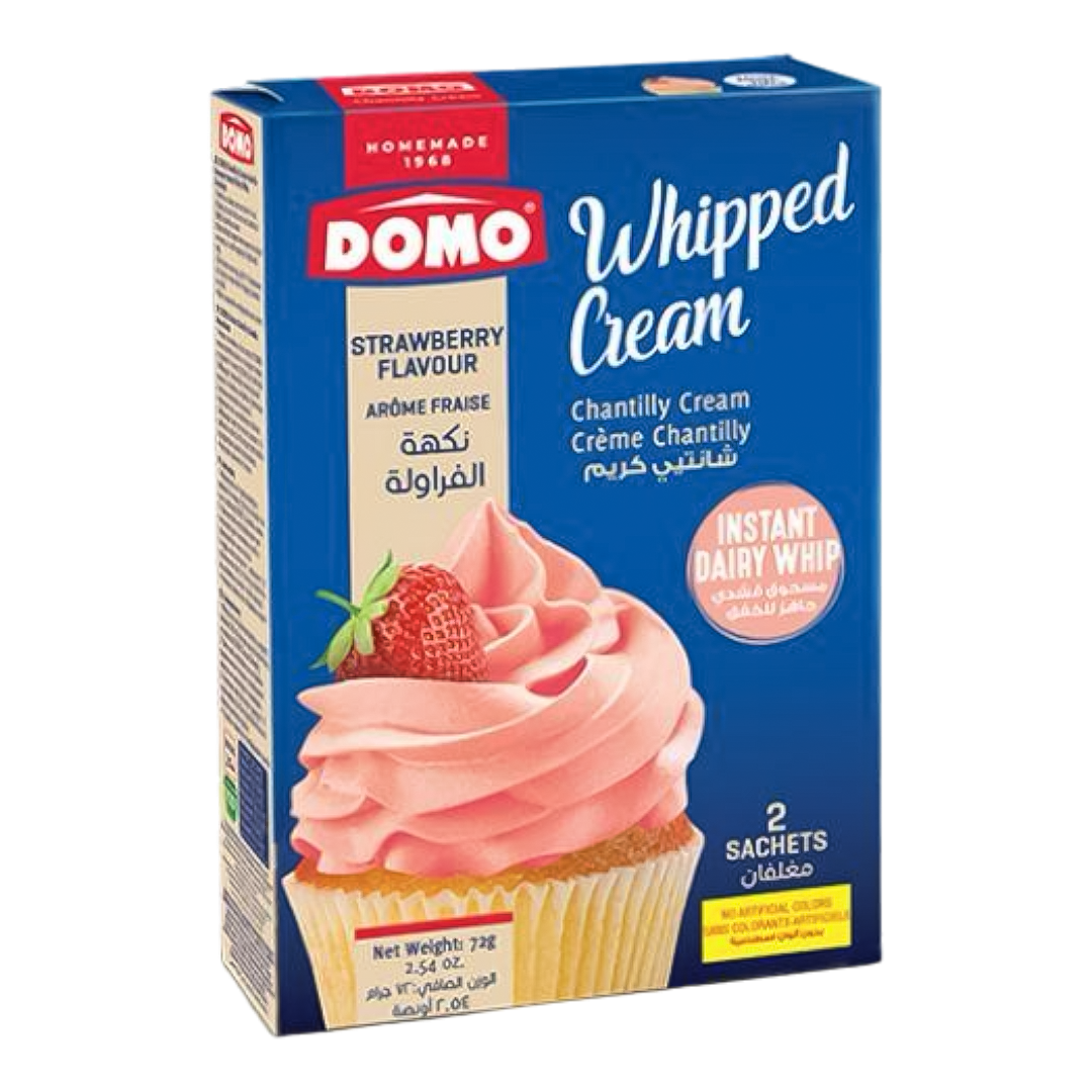 Domo Whipped Cream Strawberry Flavor 72g - 2 Sachets