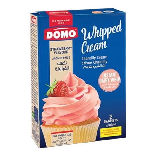 Domo Whipped Cream Strawberry Flavor 72g - 2 Sachets