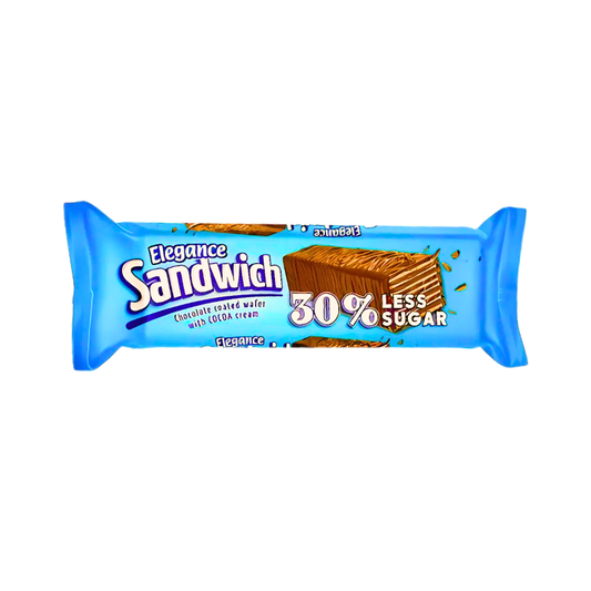Elegance Sandwich Wafer Milk Chocolate Less Sugar - 50G - اليغانس ساندويش شوكولا اقل سكر