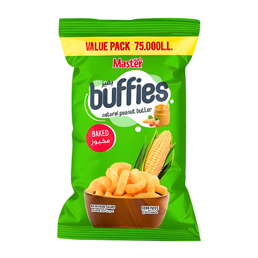 Master Buffies Peanut Butter Flavor Large -160g - ماستر بفيز نكهة زبدة الفستق كبير