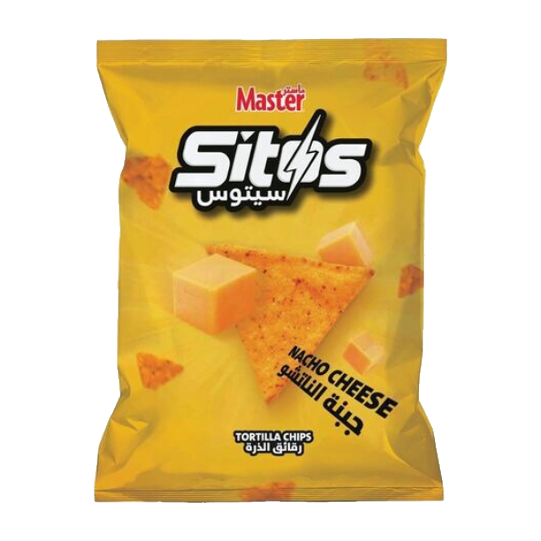 Master Sitos Nacho Cheese Tortilla شيبس ماستر سيتوس بجنة الناتشوز