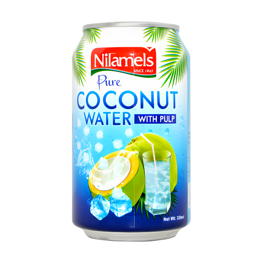 NILAMELS DRINK PURE COCONUT WATER WITH PULP 330ML - نيلاميلز ماء جوز الهند الطبيعي مع اللب 330 مل