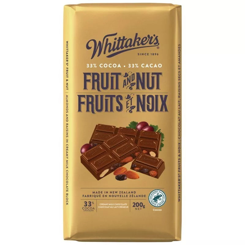 Whittaker's Chocolate - fruit and nuts 200g